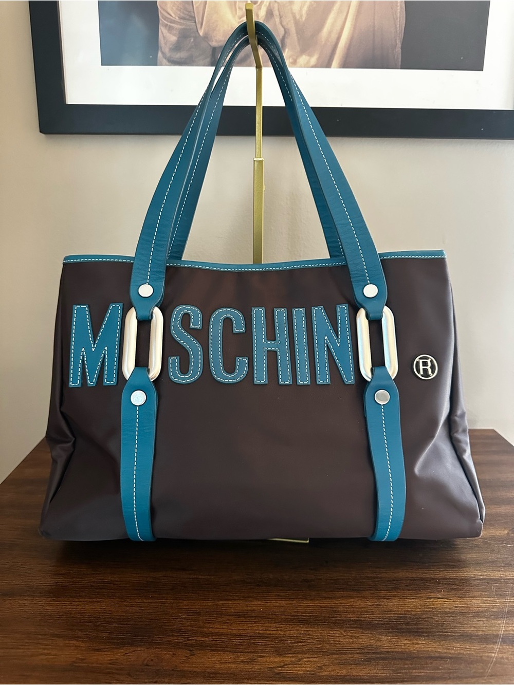 Moschino Logo Nylon Tote - Picture 3 of 12